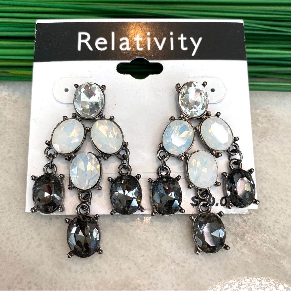 Relativity Rhinestone Formal Earrings NWT